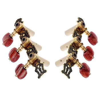 

Good Deal 2pcs(Left + right) Classical Guitar Tuning Key Gold /Black Plated Peg Tuner Machine Head(long) String Tuner