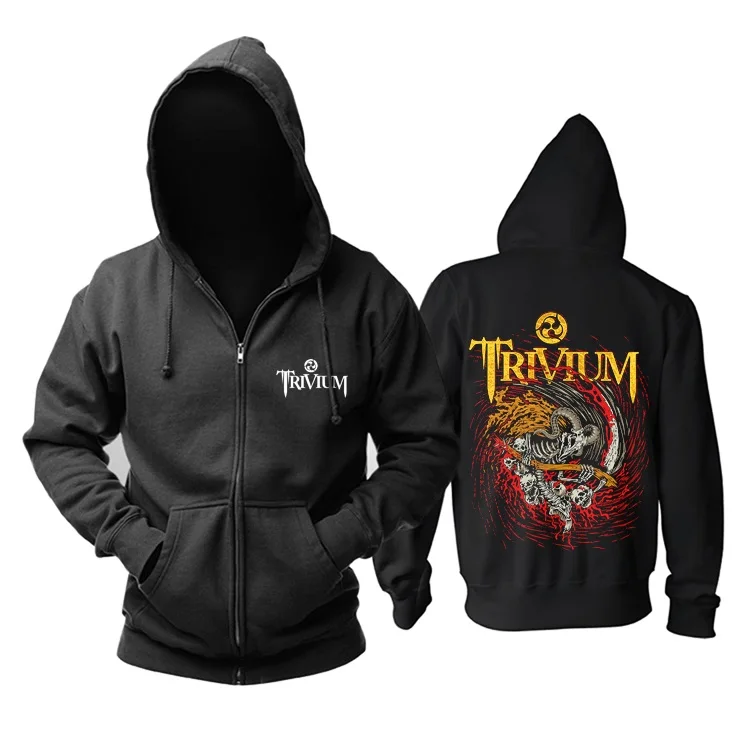10 видов конструкций Прохладный Trivium рок Толстовки бренд оболочки куртка черный темно-тяжелый металл толстовка флисовая толстовка на молнии череп верхняя одежда - Цвет: 1