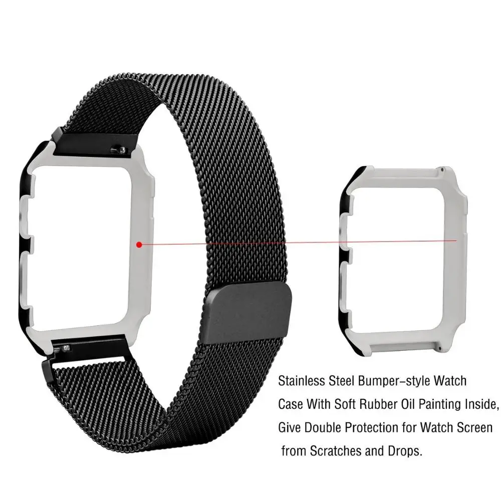 Миланский Браслет ремешок + Защитный чехол для apple watch 4 44/40 мм женщин/мужские часы