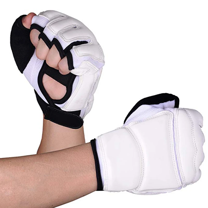 Боксерские перчатки для тхэквондо, каратэ, для спарринга, боевых искусств, боксерских тренировок, без пальцев, для женщин и детей, боксерские перчатки, бойцовые перчатки