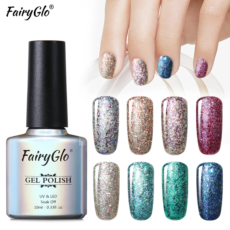 FairyGlo 10 мл Блестящий лак для ногтей Soak Off Semi Perment Nail Art Гибридный лак для стемпинга Эмаль Гель-лак Vernis Ongle