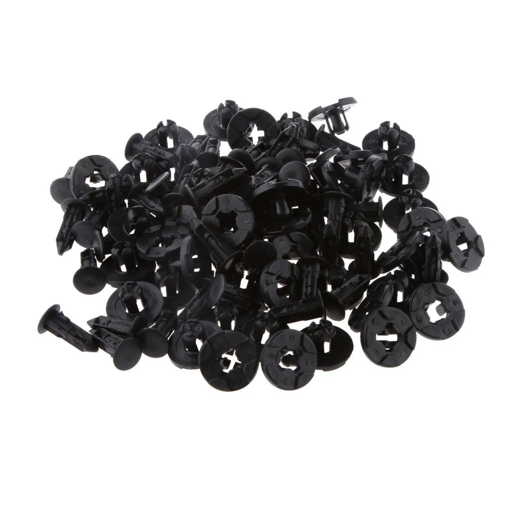 50pcs 8mm Hole Nylon Rivets Fastener Bumper Fender Push Type Clips 01553-09321 for Nissan