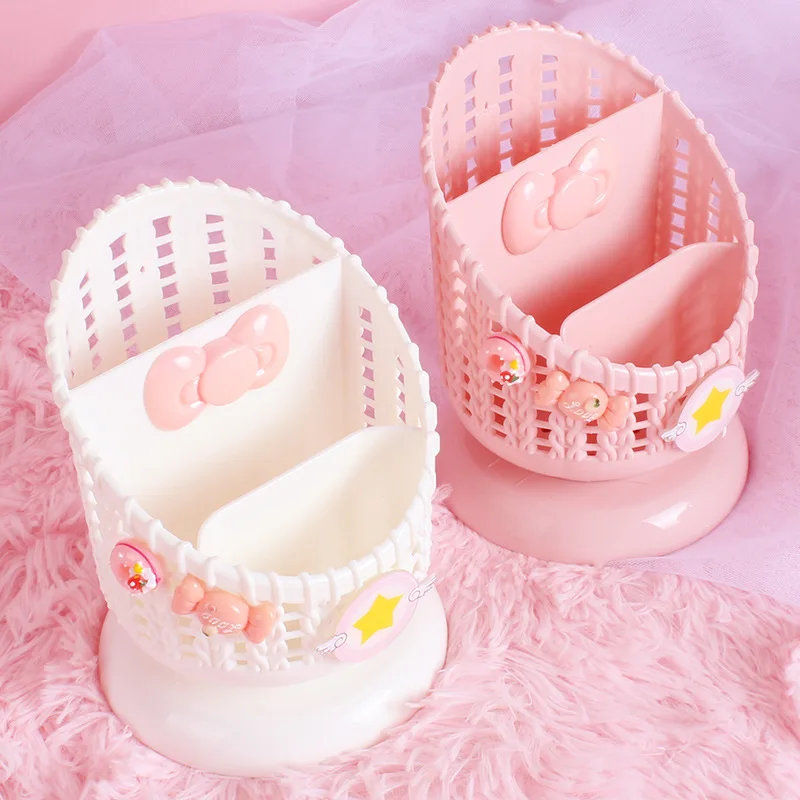  Cute Creative Pink Shelf Storage Pen holder Cosmetic Rack Storage box Suppliers Dolls Collection