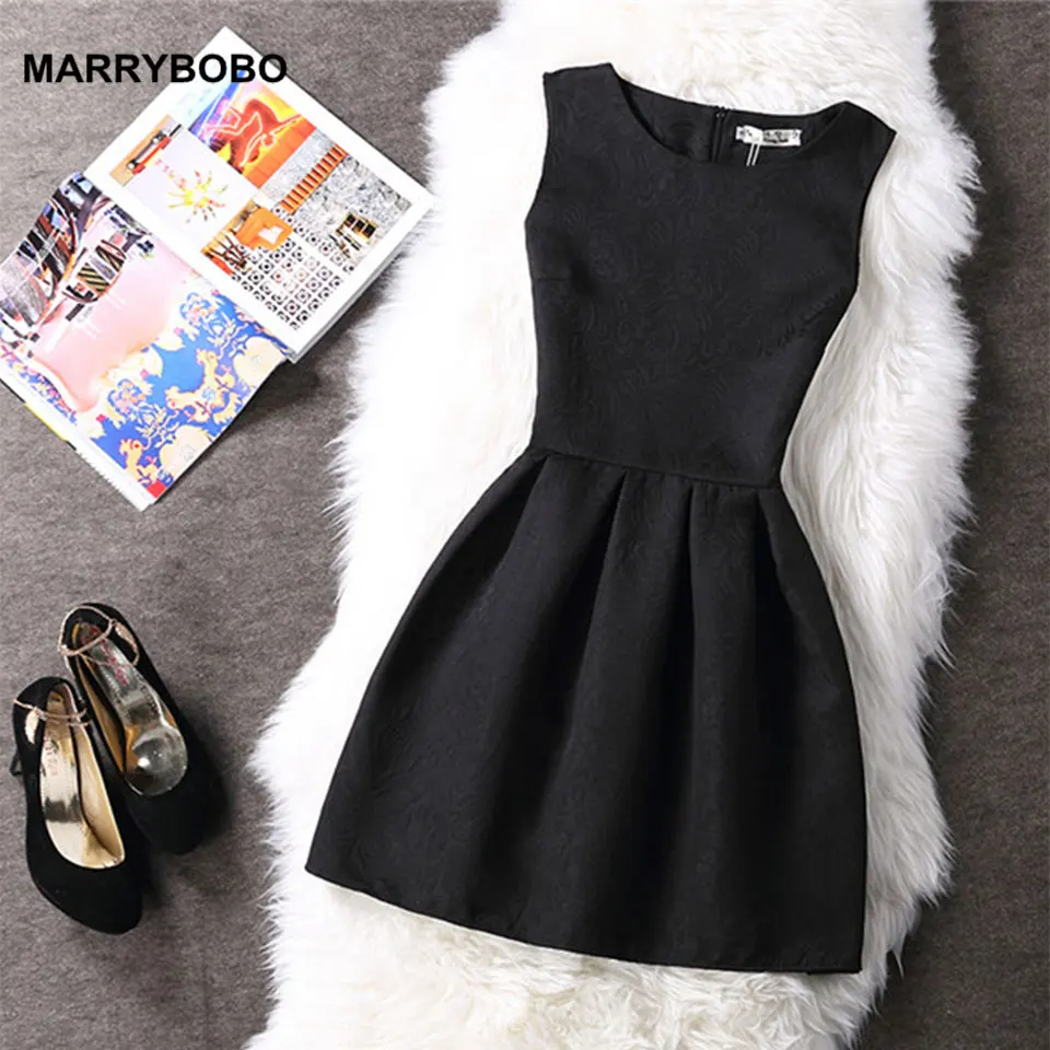 

2019 Women Summer Sundress Sleeveless Vintage Dress Casual Solid Mini Dress Female O-Neck Vest Party Dress A-Line Elegant Dress