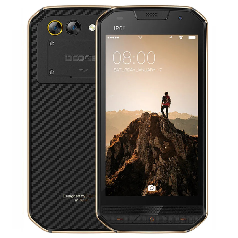 Быстрая DOOGEE S30 5," HD Мобильный Телефон IP68 Водонепроницаемый 5580 мАч 2 Гб 16 Гб 8 Мп MTK6737V Android 7,0 смартфон - Цвет: doogee S30 gold