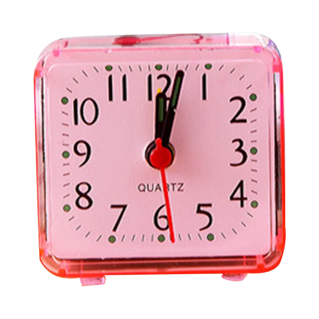 Cute Candy Colors Cartoon Multi-function Trip Bed Beep Desktop Alarm Clock Mini Portable Table Clocks Plastic Desk Table Travel