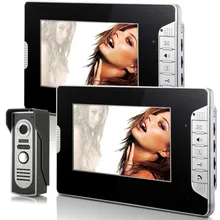 Video Doorbell 7″Inch Color TFT LCD Video Door Phone Doorbell Intercom Night Vision Home Security Kit 1 Camera 2 Monitor