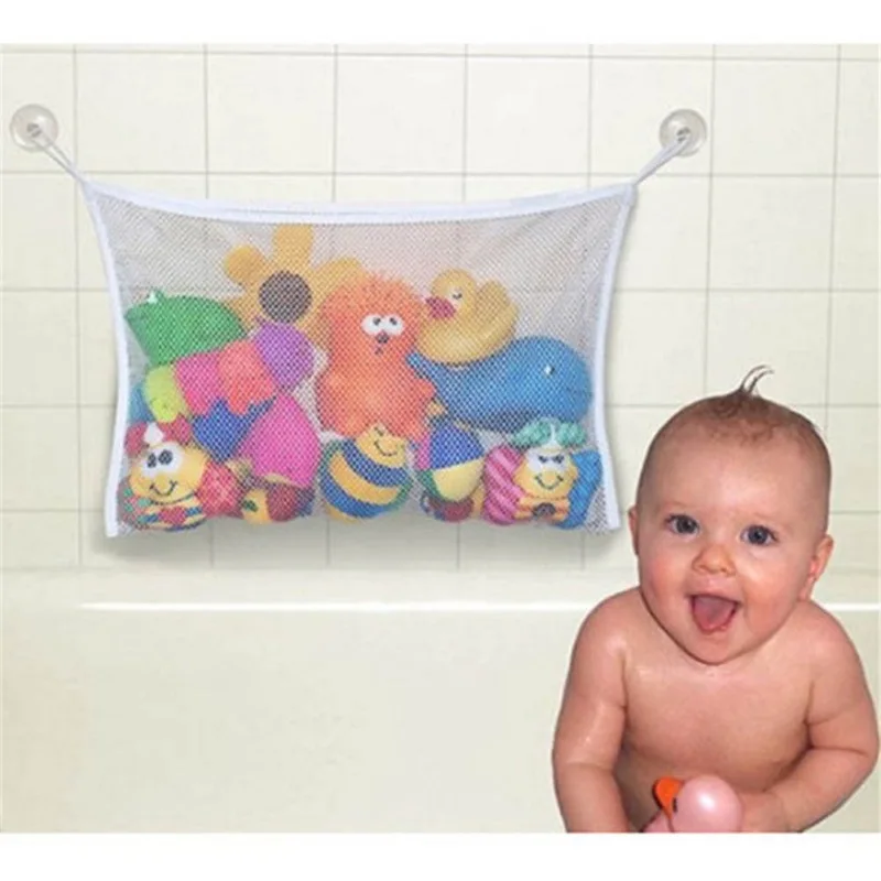 

2017 Kids Baby Bath Tub Toy Tidy Storage Suction Cup Bag Mesh Bathroom Toys Bag Net swimming pool accessories 6 Colors chose