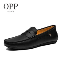 OPP 2017 Cow Leather Flats Casual Comfortable Driving Shoes Genuine Leather Loafers For Men Shoes moccasins Summer Mens Footwear