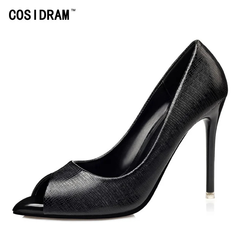 

COSIDRAM Pointed Toe Sexy Women Shoes Stiletto 2017 Peep Toe Summer Shoes High Heels Ladies Party Women Wedding Pumps SNE-995