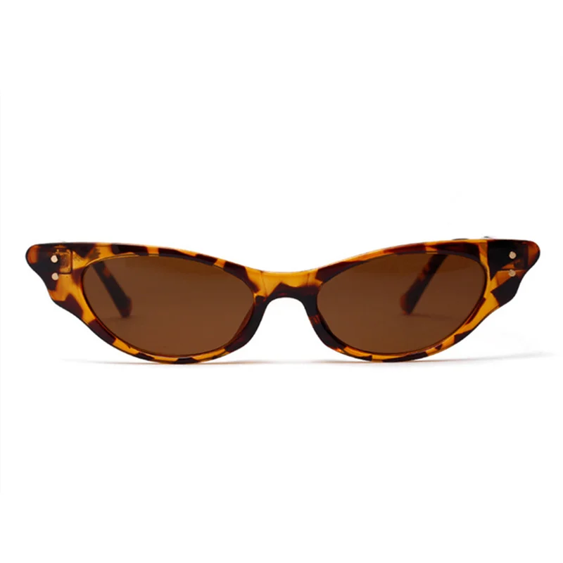 YOOSKE винтажные маленькие солнцезащитные очки для женщин Кошачий глаз Роскошные брендовые дизайнерские солнцезащитные очки ретро желтые красные женские солнцезащитные очки черные очки - Цвет линз: Leopard