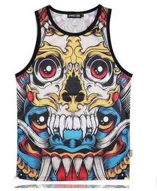 Download Desain baru Man 3D Setan Tank Top Putaran Leher Berlebihan ...