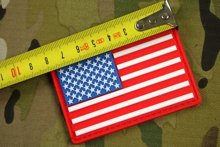Красный Американский Флаг Тактический значок 3D ПВХ резиновый Американский Значок-флажок боевой крюк и петля военный значок на руку 5 шт