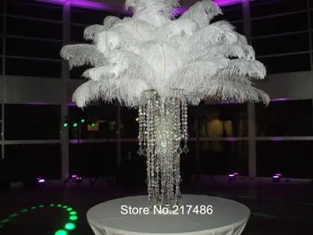 

sliver mental with the crystal Trump Gatsby Wedding Feather Centrepieces