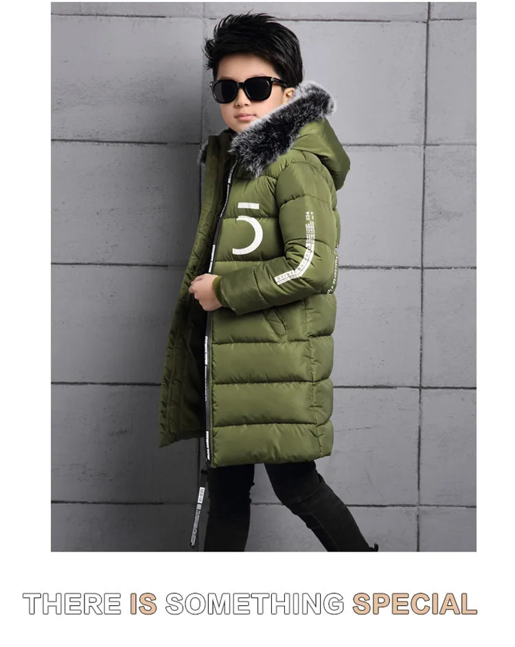

New Design Winter Coat Cool Boys Thickness Long Zipper Childern Winter Clothes Boys Jacket