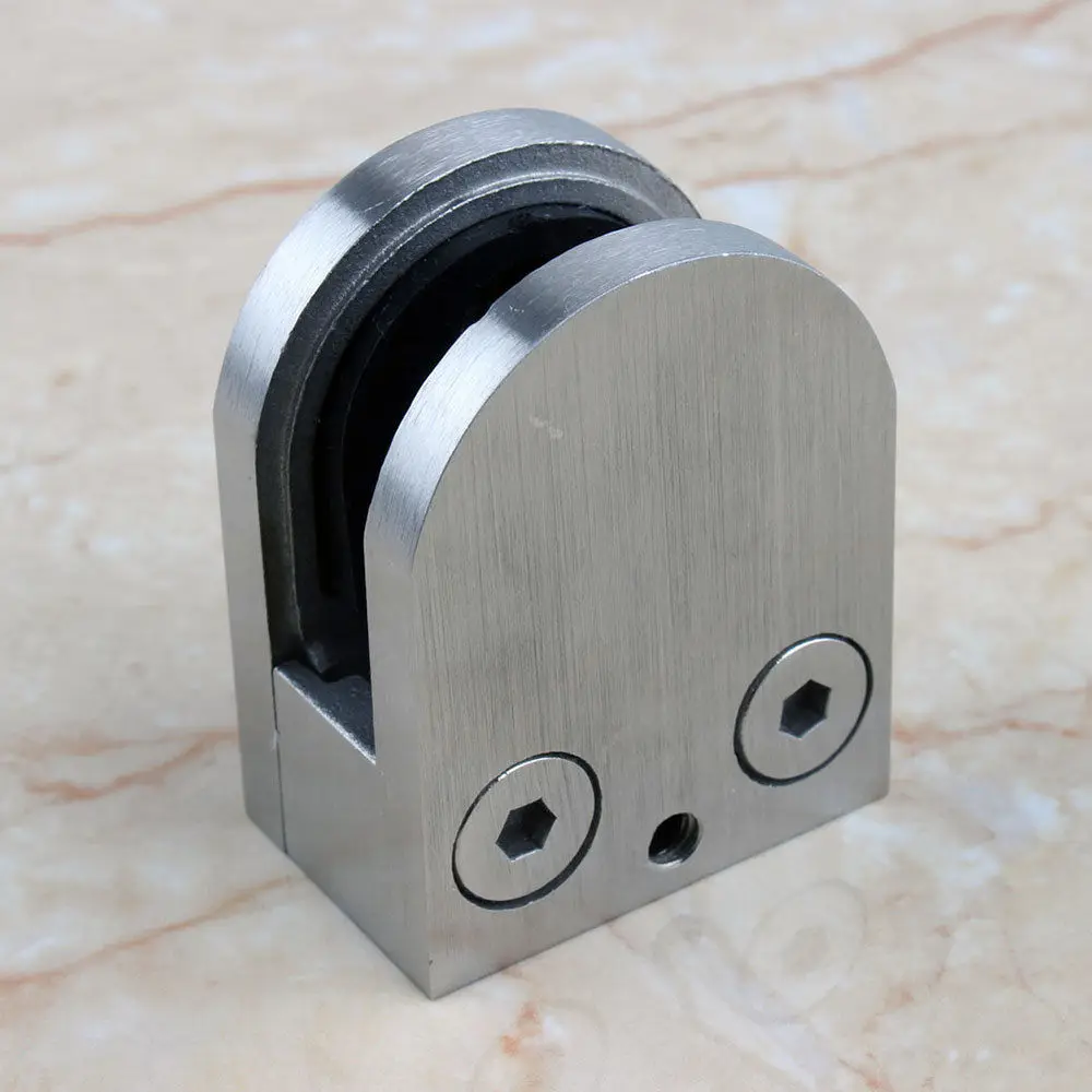 STAINLESS STEEL D SHAPE FLAT BACK GLASS CLAMPS//BRACKETS Suitable 6-12mm Glass