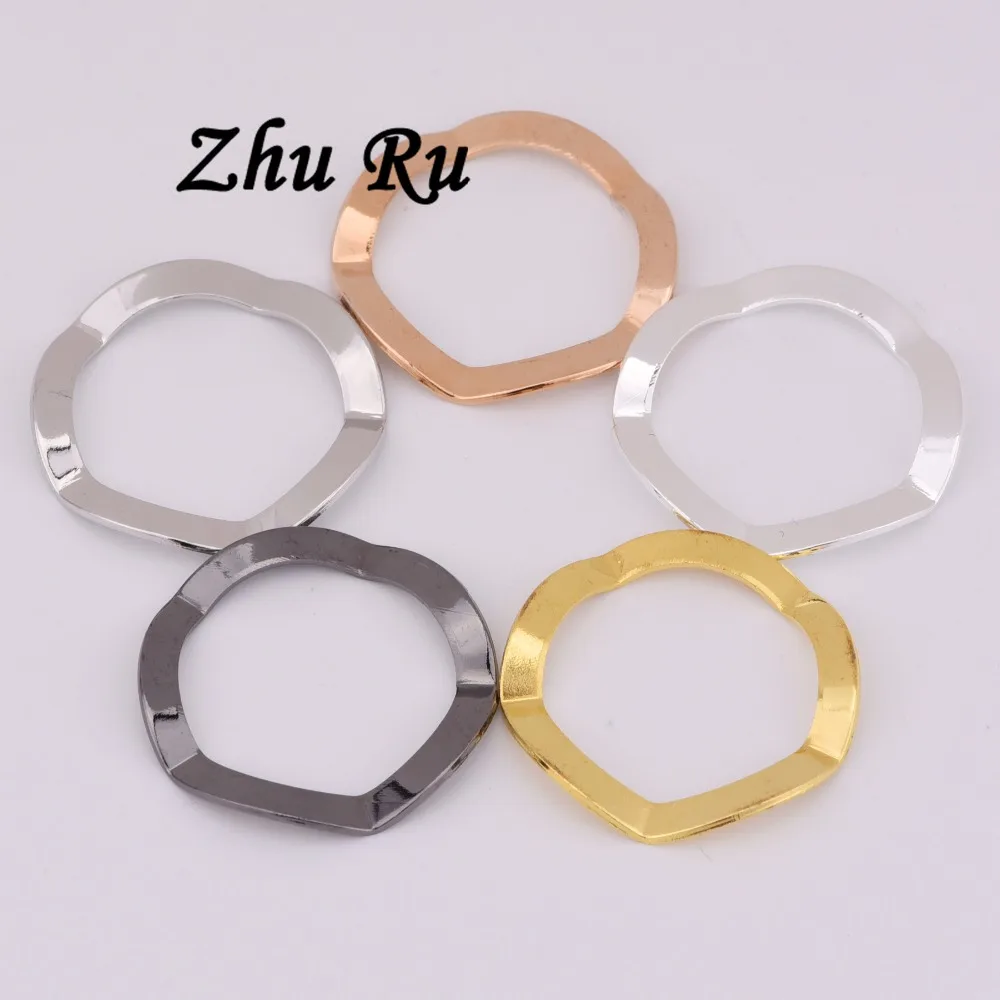 

10pcs/lot ZHU RU 25mm copper DIY Accessories Wave Donuts swim key rings ring shape Connector Jewelry Findings components parts