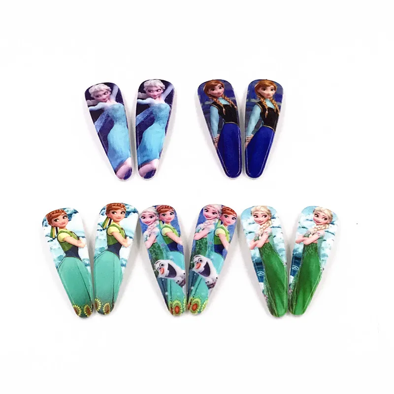

2Pcs Lovely Girls Cartoon Princess Elsa Anna Hair Clips Children Hairpins kids hair accessories Plastic ponytail holder Women
