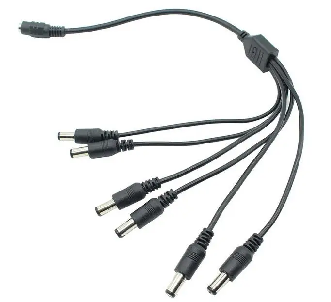 

Female 1 to 6 Male 30cm length, 5.5x2.1mm ,Female to Male Plug DC Power CCTV Camera Splitter Cable,min:4pcs