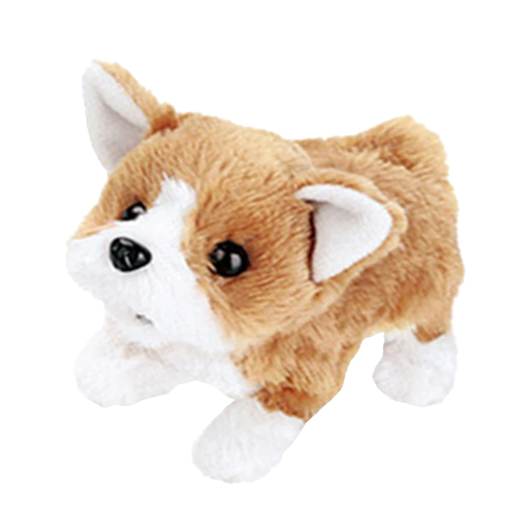 Smart Electronic Interactive Puppy Dog Pet Soft Plush Animal Robot Kids Baby Toys Walks & Barks Wag Tail Jump - Welsh Corgi
