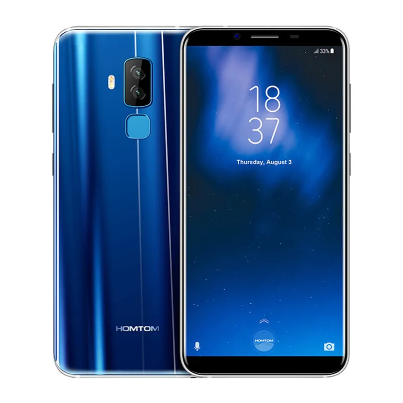 Смартфон HOMTOM S8 4G 5," HD+ экран 18:9 соотношение MTK6750T Восьмиядерный 4 Гб 64 Гб 16,0 Мп+ 5,0 Мп двойная задняя 13,0 МП Передняя камера мобильного телефона - Цвет: Blue