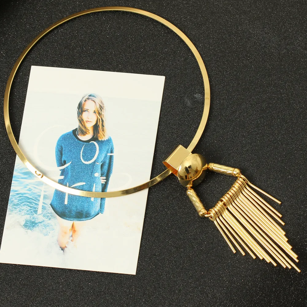 ZOSHI Модное Длинное Ожерелье с серебряной цепочкой в богемном стиле с большой кисточкой в стиле панк, женское ювелирное изделие
