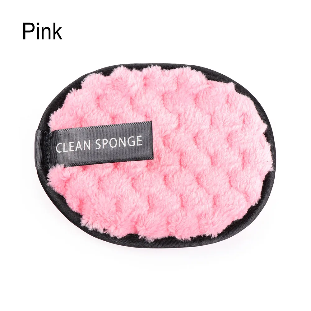 pink Очищающая Губка из микроволокна для лица, губка для макияжа, подставка для губки, плюшевая пудра - Цвет: pink
