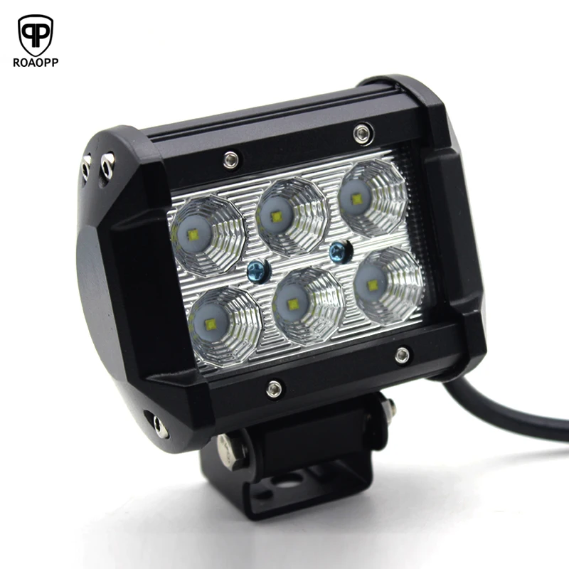 ROAOPP Flood Car Light 18W 10 30V 6000K 1800lm Floodlight Light ATV SUV