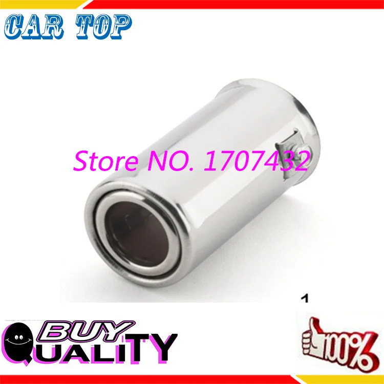 High qulity Universal Fits font b Car b font Stainless Steel Chrome Round font b EXHAUST