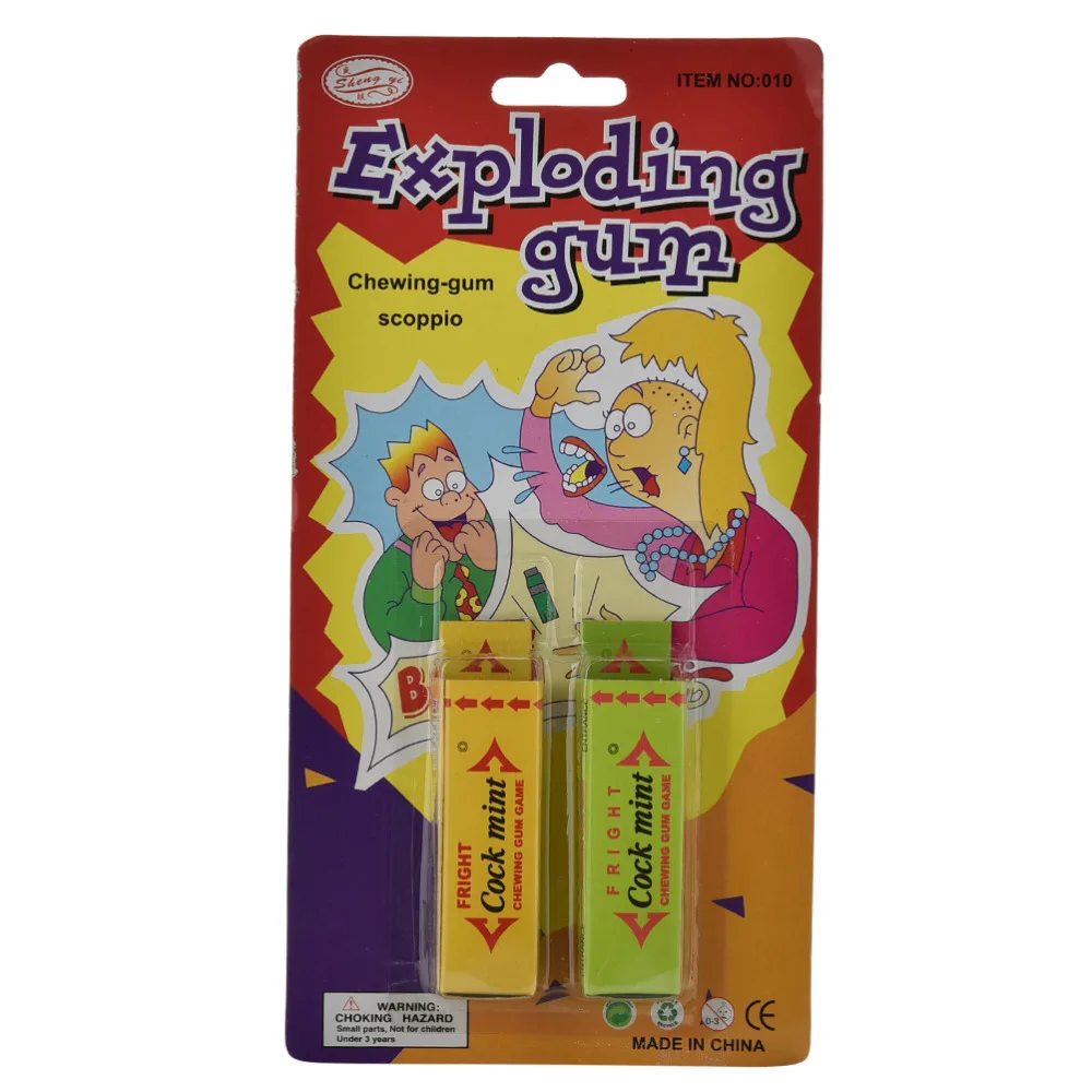 2PCS whimsy toy Safety Trick Exploding Cockroach Spider Chewing Gum