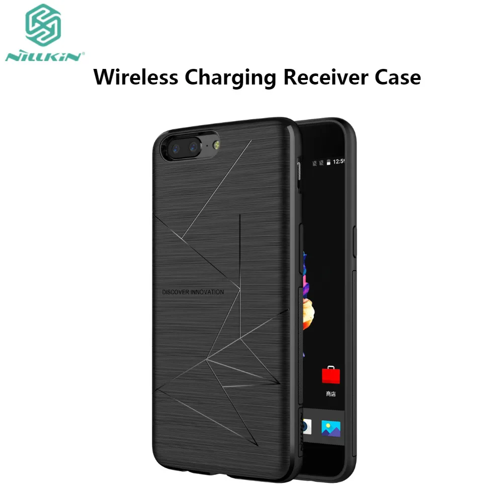 

Oneplus 5 QI Wireless Charging Receiver Case NILLKIN Magic Case For One plus 5 A5000 Car Holder Magnetic Case Back Cover