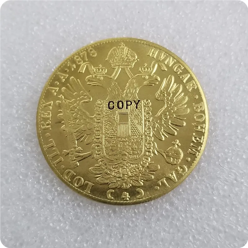 1873-1894 Австрия 4 Ducat золотая монета КОПИЯ - Цвет: 1878