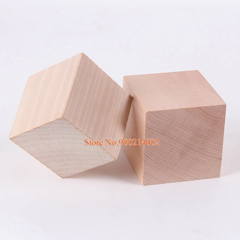 

8cm 6pcs Wooden Square Blocks Unfinished Wood Solid Wood Cube Mini Cubes DIY Woodwork Craft Decoration Kid Gifts