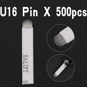 

500 PCS 16 Pin U Shape Tattoo Needles Permanent Makeup Eyebrow Embroidery Blade For Microblading Manual Tattoo Pen
