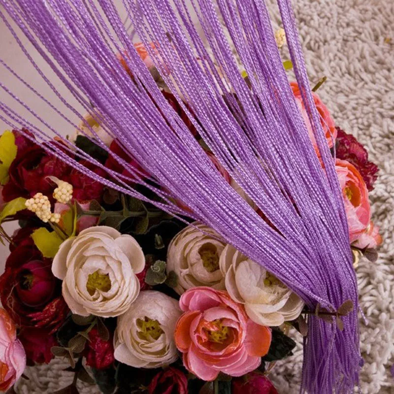 

200x100cm Colorful Flash Line Curtain Drape Panel Sheer Tulle String Curtain Curtains For Door Window Room Decoration