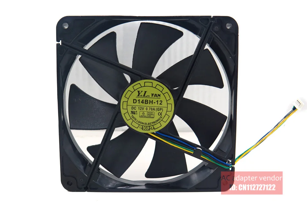 Новый YATE LOON D14BH 12 14025 14 см двойной шарикоподшипник 12V 0.70A 4 провода ШИМ Вентилятор