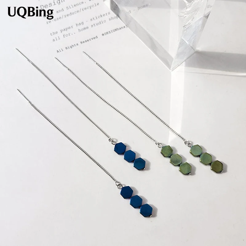 

2018 New Design 925 Sterling Silver Drop Earrings Long Chain Earrings For Women Free Shipping Brincos