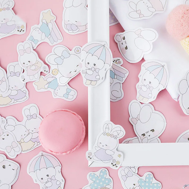 45 шт Kawaii Наклейки кроликов милые канцелярские наклейки пуля бумага для журнала