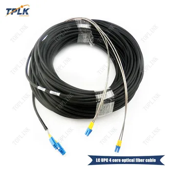 

100% High quality 200M LC UPC 4 core optical fiber cable 4 core DX Field Fiber cable PE plastic material black LSZH 1310~1550nm