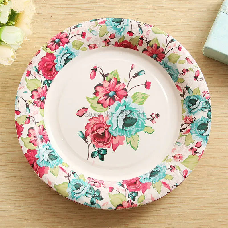 free shipping event party tableware set disposable paper napkins flower paper plates and napkins