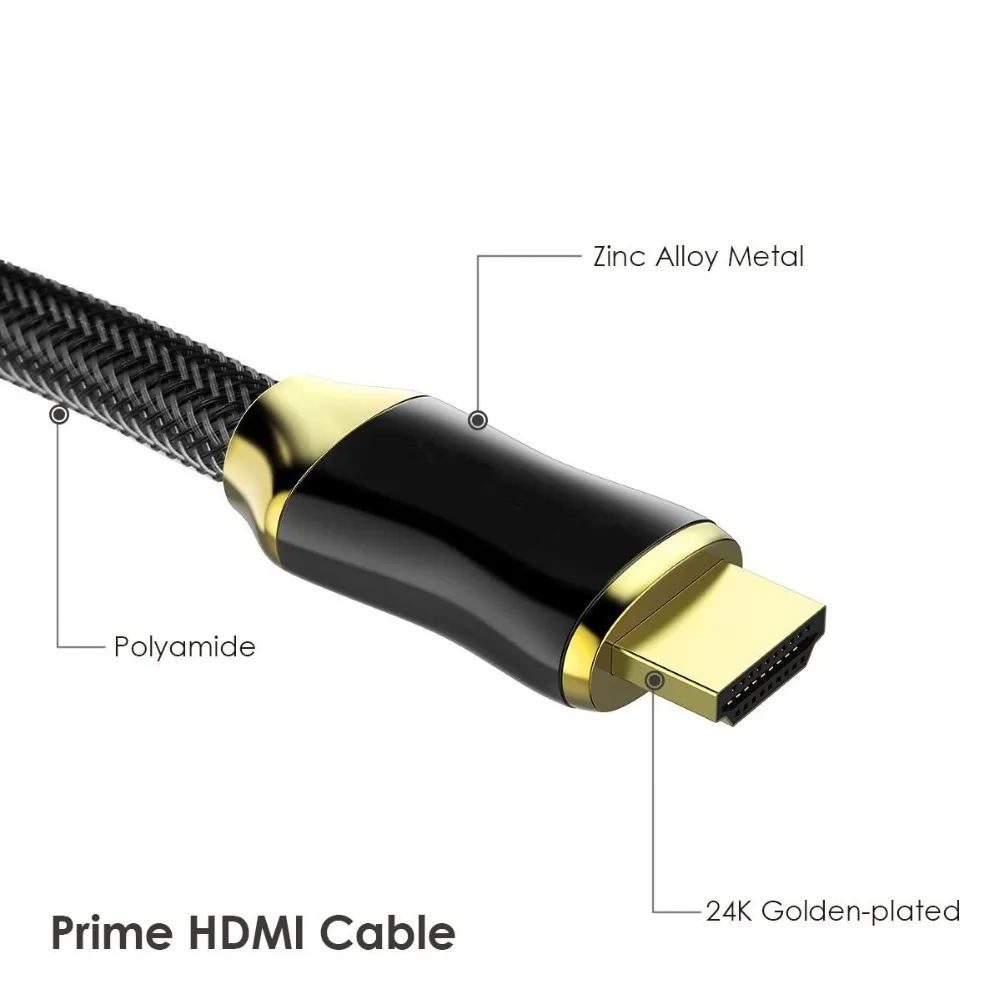 Высокопрочный плетеный нейлоновый Кабель HDMI Ultra-HD(UHD) 4K HDMI 2.0b кабель 18Gbs с Аудио& Ethernet HDMI шнур 0,25 м 1 м 2 м 5 м