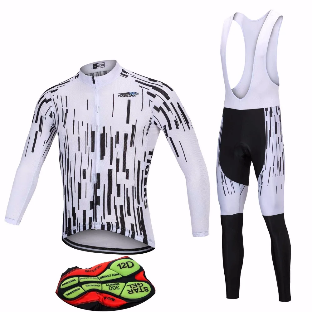 2018 Stripes Bike Cycling Jersey Sets Spring/Autumn Breathable Racing