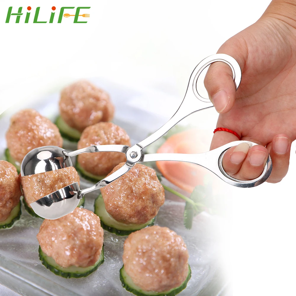 HILIFE Фаршированная Мясорубка DIY мясо рыбы шариковая Фрикаделька Плесень инструмент Meatball производитель из нержавеющей стали