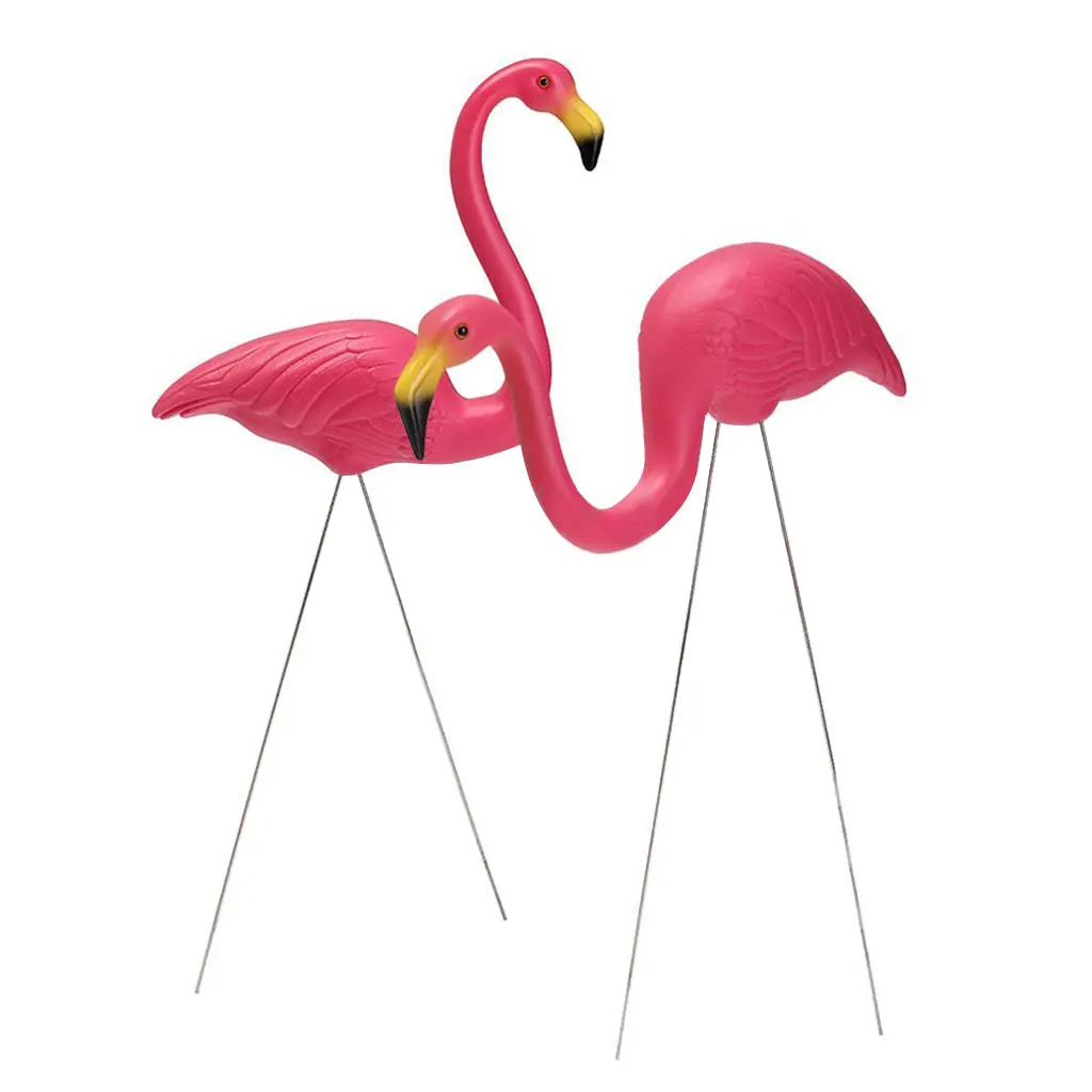 Pink Looking Up Flamingo Lawn Figurine Garden Grassland Ornament Decoration