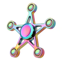 Новинка пятиконечная звезда фигет Спиннер металлический цинковый сплав Радуга Спиннер металл Радуга ручной Спиннер игрушки антистресс
