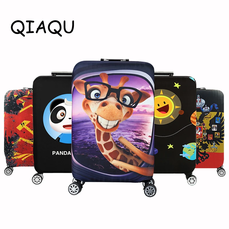 

QIAQU Brand Travel Thicken Elastic Color World Map Luggage Suitcase Protective Cover Apply to 18-32inch Case Travel Accessories