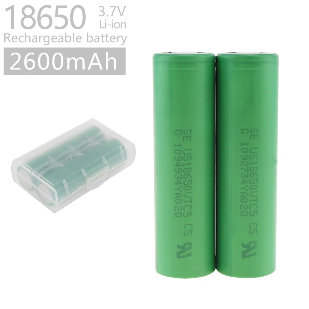 2 шт. аккумуляторная литий-ионная батарея Soshine 18650 IMR18650 60A 3 7 в 9 62 вт/ч VTC5 с