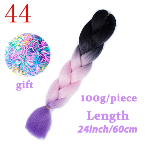 LISI волосы 24 дюйм плетение волос для наращивания Jumbo вязание крючком косы синтетические волосы стиль 100 г/шт. чистый блонд розовый зеленый - Цвет: T1B/зеленый