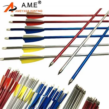 

6/12/24pcs 30 Inch Hunting Archery Aluminium Arrows Spine 300 With Replaceable Screw Steel Points for Compound Recurve Bows