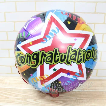 

Hot 15pcs/lot congratulation helium balloon the new star design foil ballons round inflatable air globos for Anniversary decor